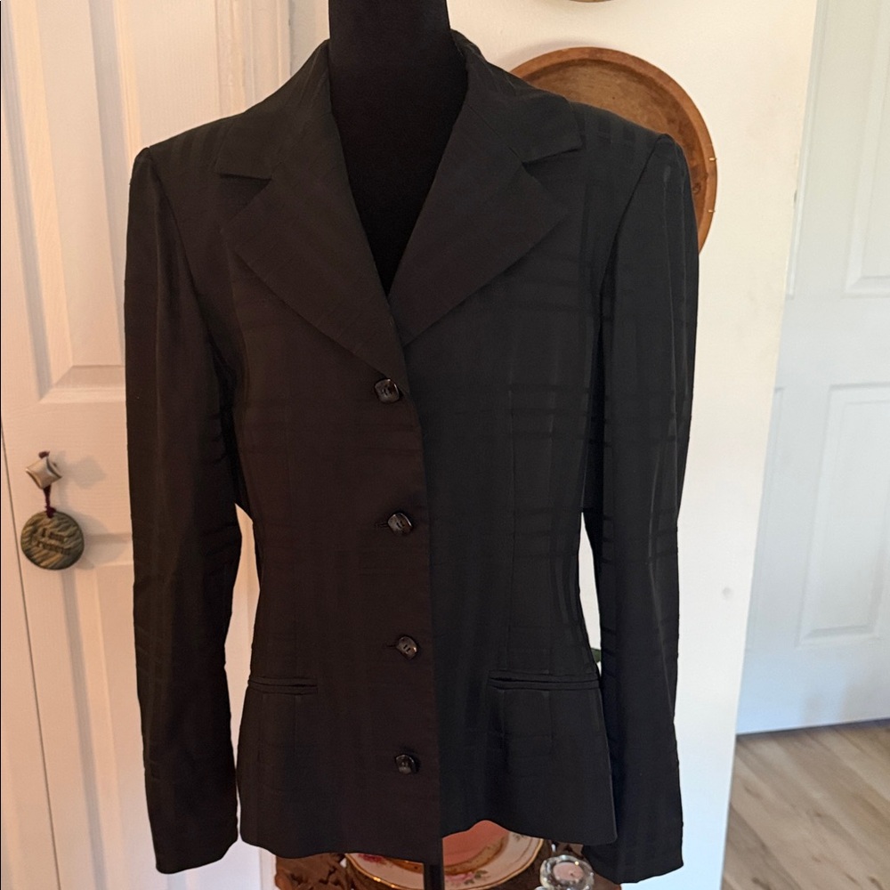 Etcetera Black Tonal Stripe Tailored Blazer